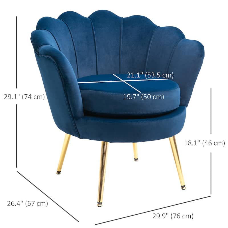 Velvet-touch Fabric Accent Chair