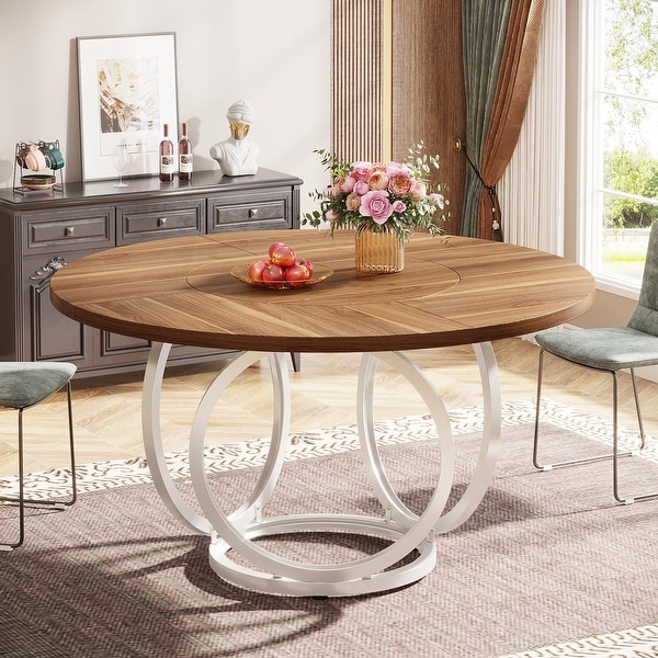 Carbon Loft Magie Amber and Graphite Adjustable Round Dining Table
