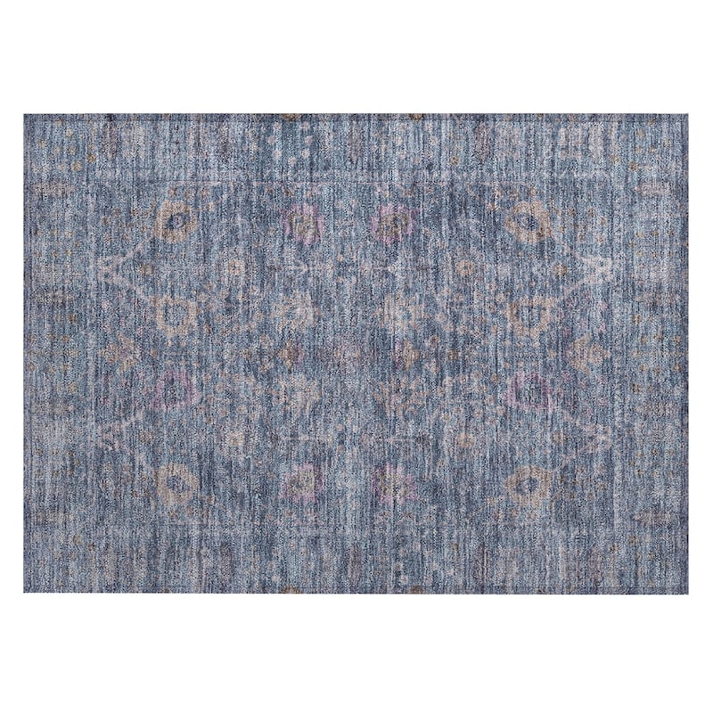 Machine Washable Indoor/ Outdoor Vintage Traditional Chantille Rug