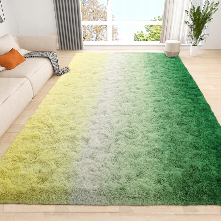 Shaggy Home Decor Carpet Luxury Gradient Rug for Living Room Bedroom