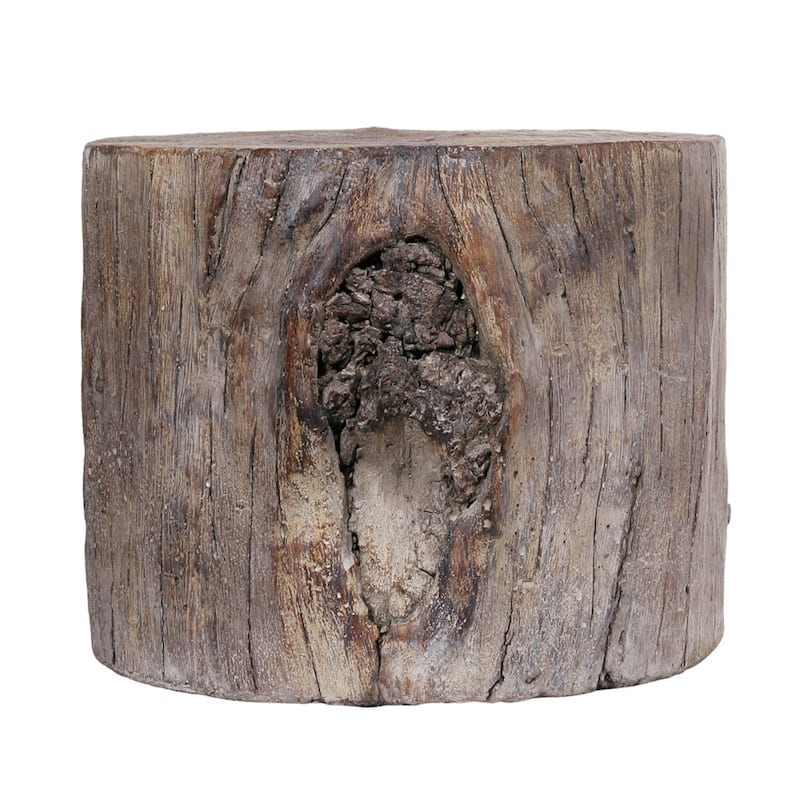 Carbon Loft Dogwood Antique Square Tree Stump Cement Stool