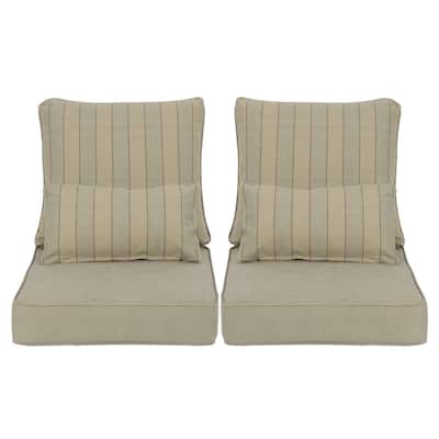 Aoodor Outdoor Deep Seat Chair Cushion Set (2 Back 2 Seater 2 Pillow)