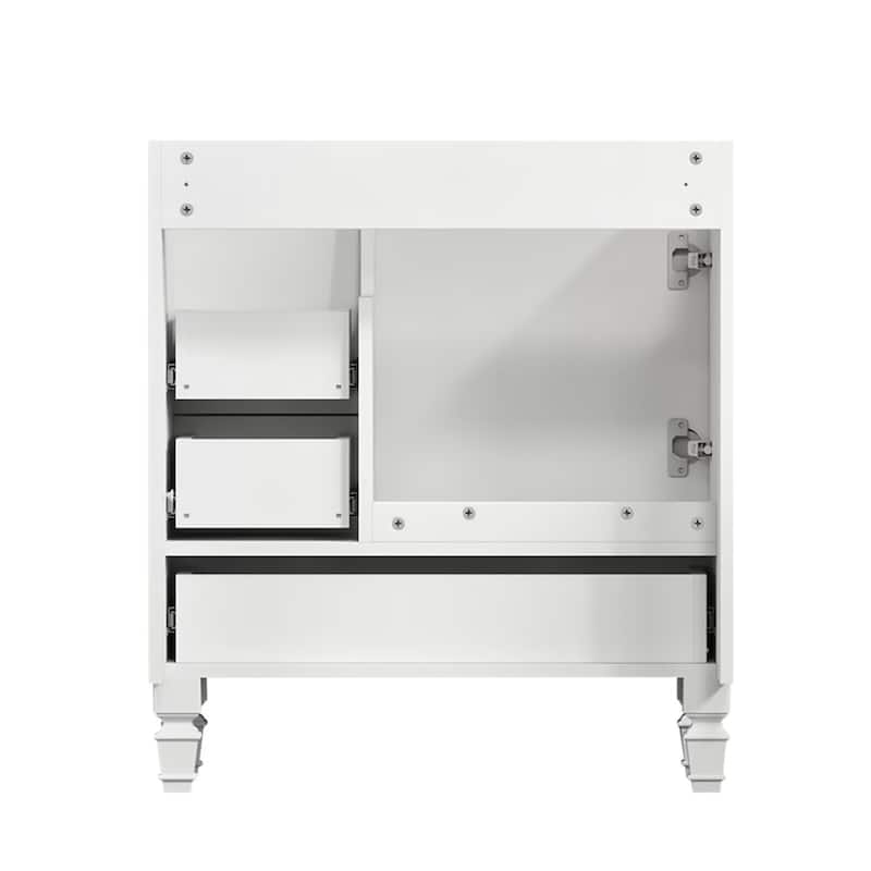 30" Bathroom Vanity Abundant Storage Cabinet -1 Soft Close Doors and 3 Drawer