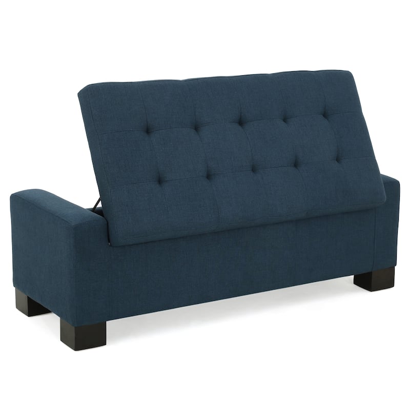 50.25" Storage Bench, Storage Ottoman Bench with Safety Hinge, Upholstered Entryway Bench with Seating for Bedroom
