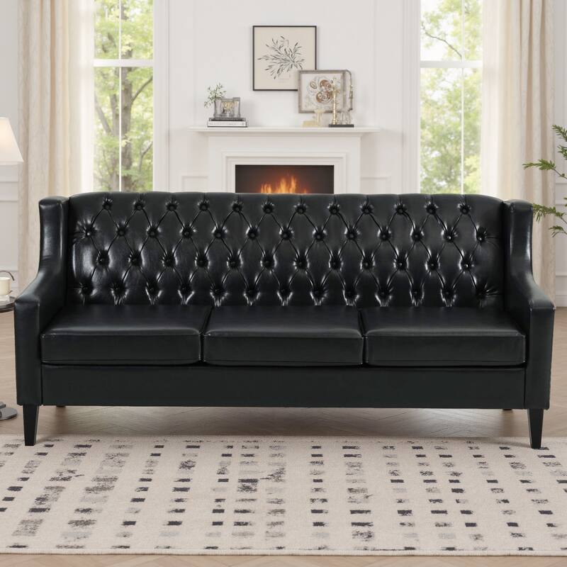 GDFStudio - PU 3-Seater 78.75" Couches with Comfy Cushion