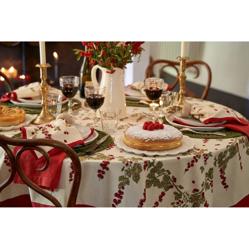 Gooseberry Red/ Green 19x19-inch Cotton Napkins (Set of 6)