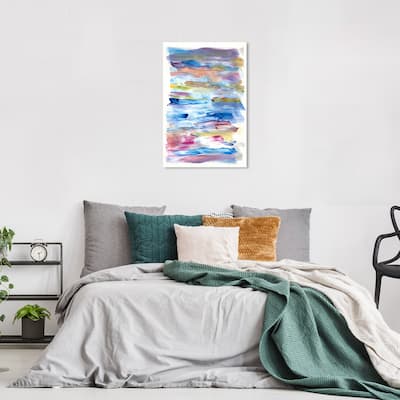 Wynwood Studio Abstract Tropical Waves Blue and Modern & Contemporary Wall Art Canvas Print