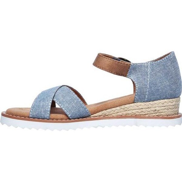 skechers denim wedges