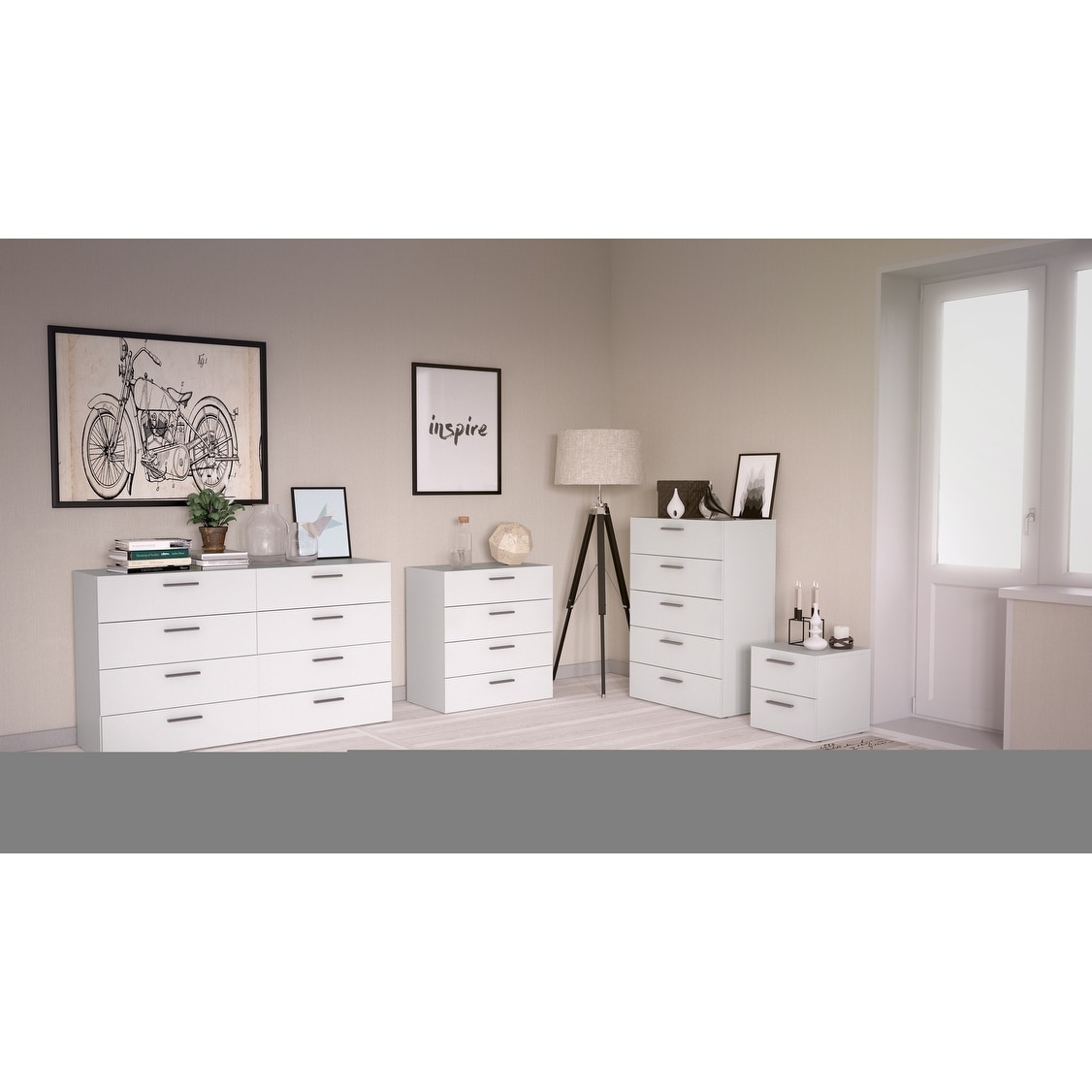 Porch Den Angus Space saving 8 Drawer Double Dresser On