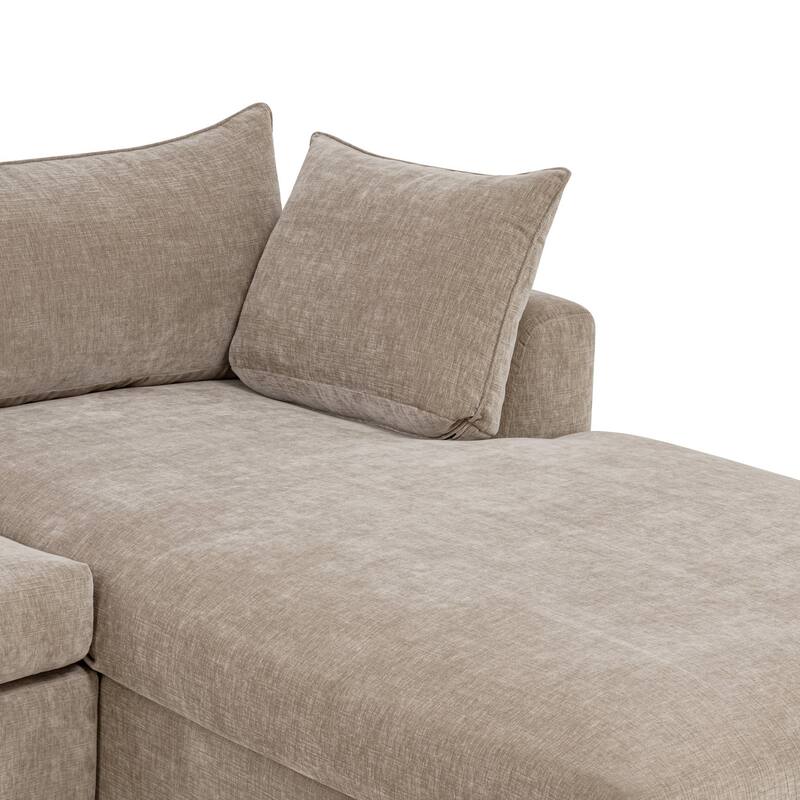 Poly & Bark Milo Sectional with Storage in Taupe Brown