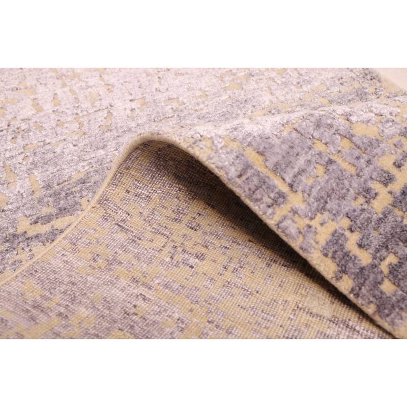 ECARPETGALLERY Hand-knotted Legacy Purple Silk, Wool Rug - 2'6 x 12'2