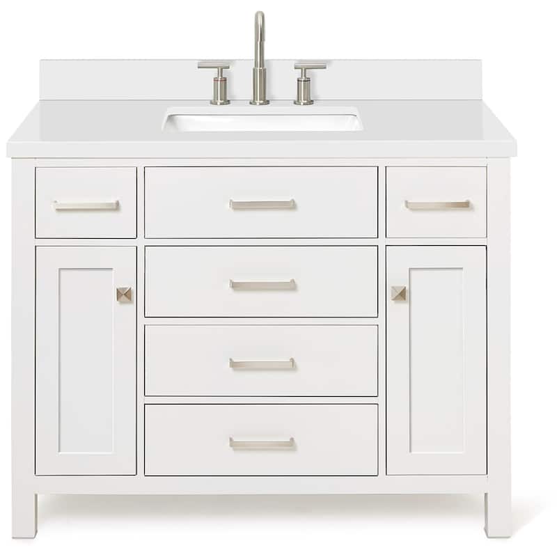 Ariel H043SWQRVO Bristol 43" Free Standing Single Rectangular Basin - White - Colored