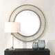 preview thumbnail 2 of 4, Textured Glass Round Wall Mirror - 40.5" - Brushed Gold Finish