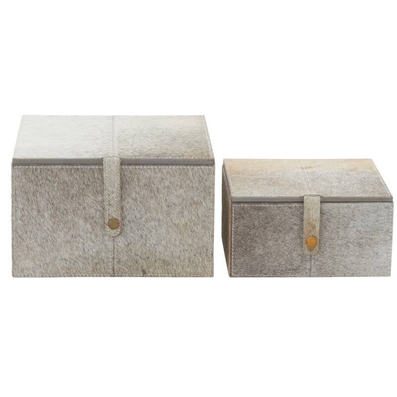 Leather Natural Box (Set of 2)