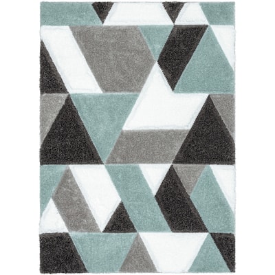 Well Woven San Francisco Holland Geometric Modern Carved Shag Area Rug