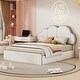 preview thumbnail 9 of 14, Queen size Upholstered Platform Bed with Cloud-shaped Headboard