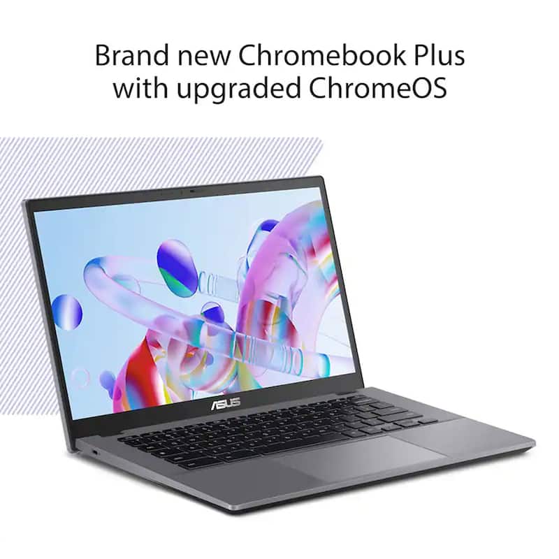 ASUS - CX34 14" FHD Chromebook Plus Laptop with Google AI - Intel Core i5 - 8GB Memory - 128GB SSD - Rock Grey