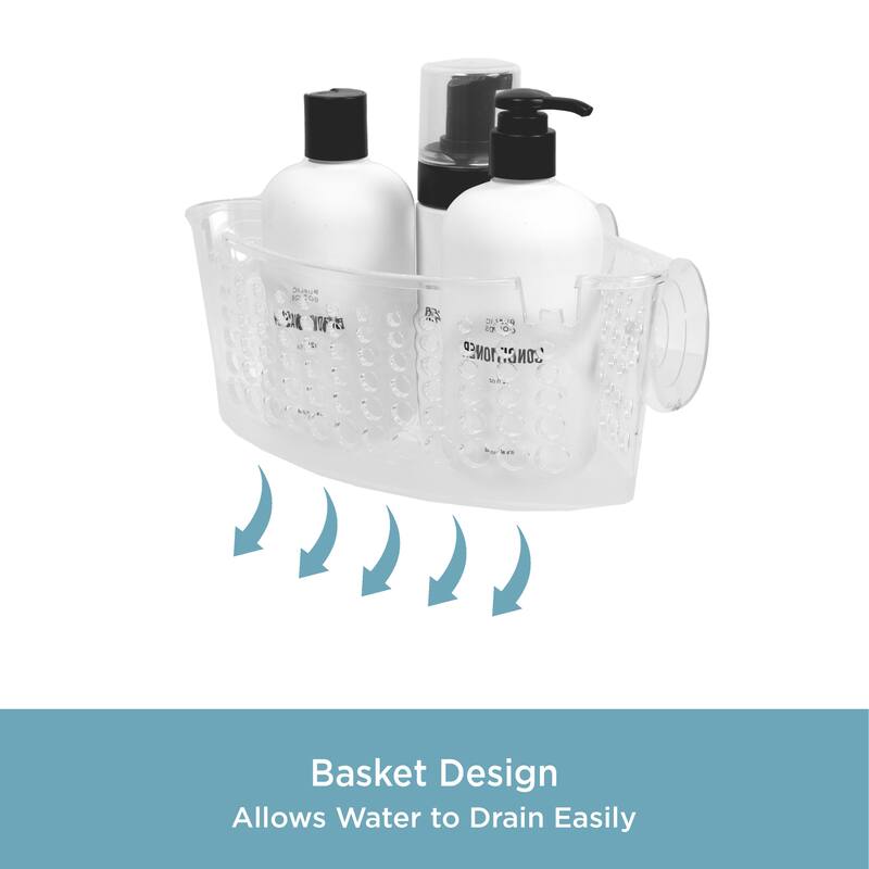 Kenney Suction Cup Corner Basket Shower Caddy - Clear
