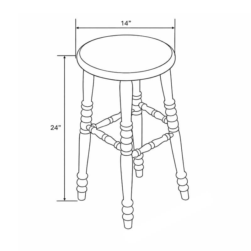 Handcrafted Natural Solid Mindi Wood Bar Stool by East at Main