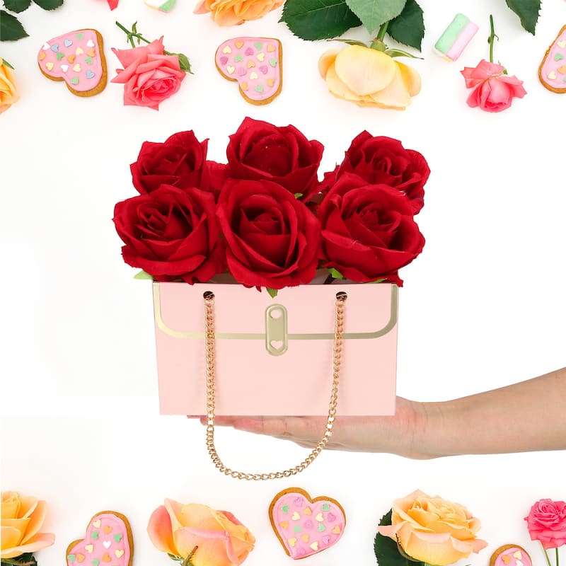 Paper Flower Gift Bags, 5 Pcs Paper Bouquet Flower Bag