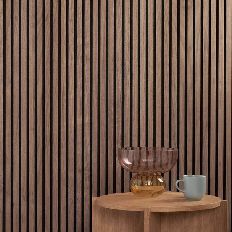 47" x 23" Modern Decor Polyester Grating Wood Acoustic Slat Panels Wall Paneling (Set of 4)