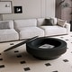 preview thumbnail 127 of 160, Modern Solid Wood Veneered Round/Oval/Rectangular Coffee Tea Table with Storage. Black-39.37"