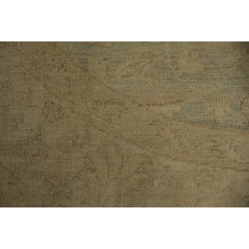Hand Knotted Oriental 100% Wool Carpet Traditional Floral Green Peshawar Area Rug - 4' 10'' X 4' 11''
