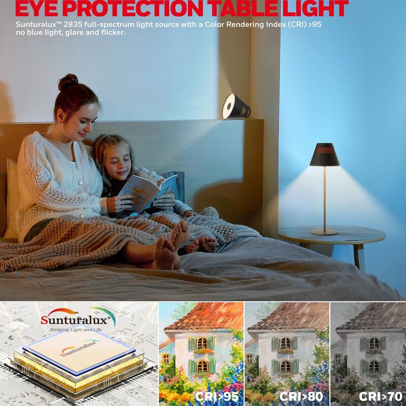 Honeywell Rechargeable LED wireless table Lamp 4 Colors 9 RGB Touch Dim​​ bedside night light