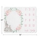 preview thumbnail 4 of 4, Woodland Bunny Girl Baby Monthly Milestone Blanket - Blush Pink Mint Green and Grey Boho Floral Watercolor Rose Flower Forest