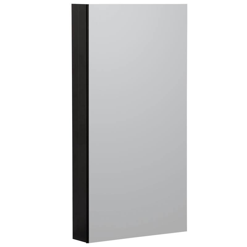 CRAFT + MAIN MMC1536 15" Single Door Mirrored Medicine Cabinet with - Black - Anthracite Finish