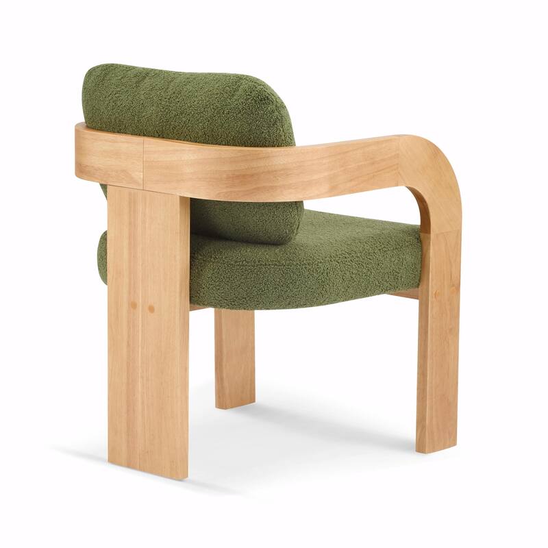 2-Pack Dining Chairs - Fabric with Pillow Back, Solid Wood Frame