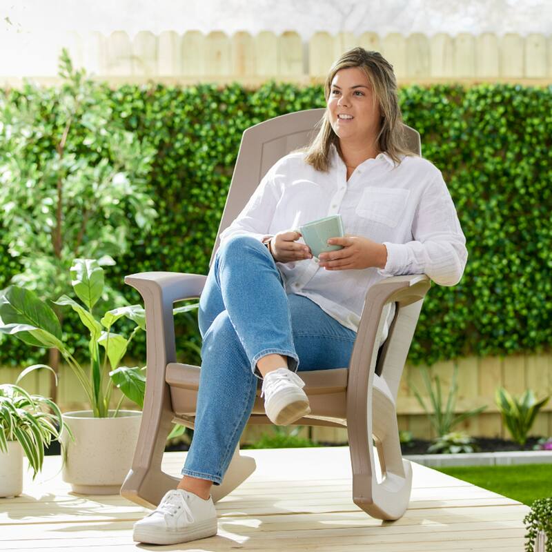 Semco Plastics Rockaway Heavy Duty All-Weather Outdoor Rocking Chair, Green - 26