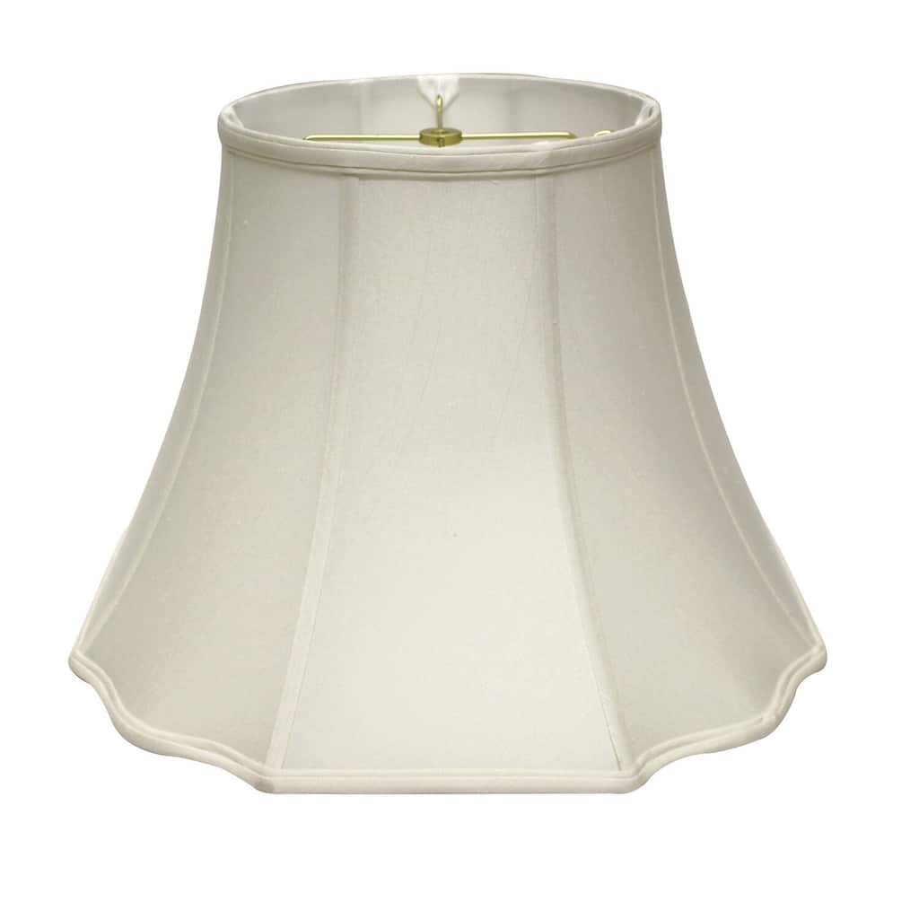 Octagon Lampshade - Softback White Shantung Fabric, 6.5" Top, 12" Bottom, 9" Slant - Coastal Cottage Lighting - 9