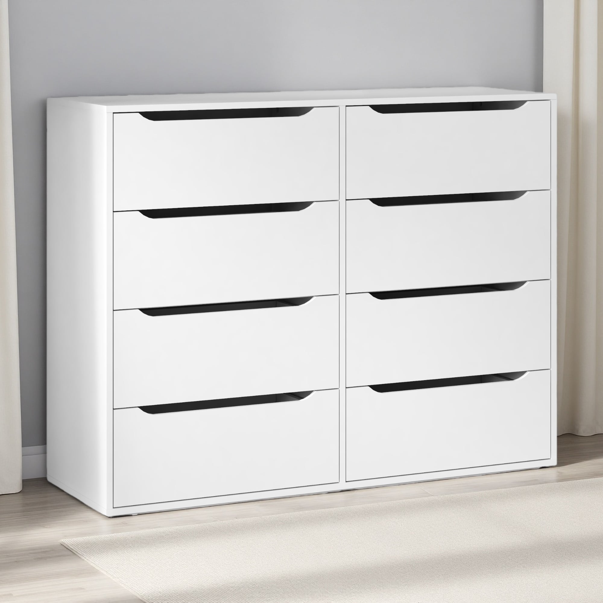 47.2" Wood 8-Drawer Long Dresser with Large Storage and TV Stand Function