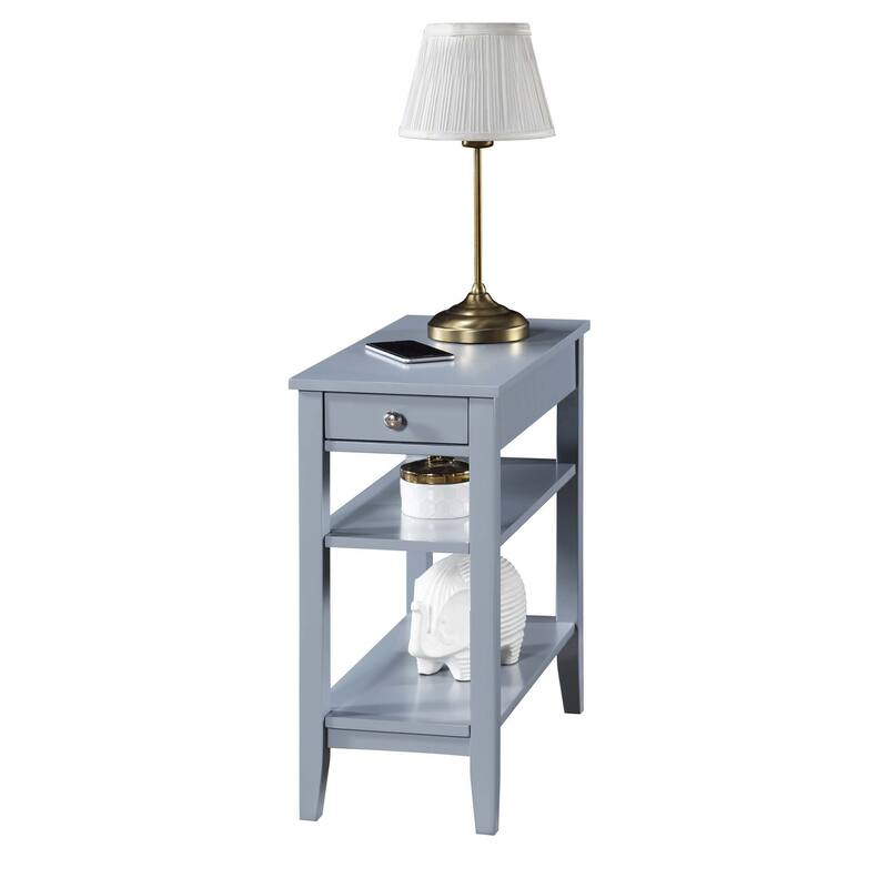 Convenience Concepts American Heritage 1 Drawer Chairside End Table with Shelves