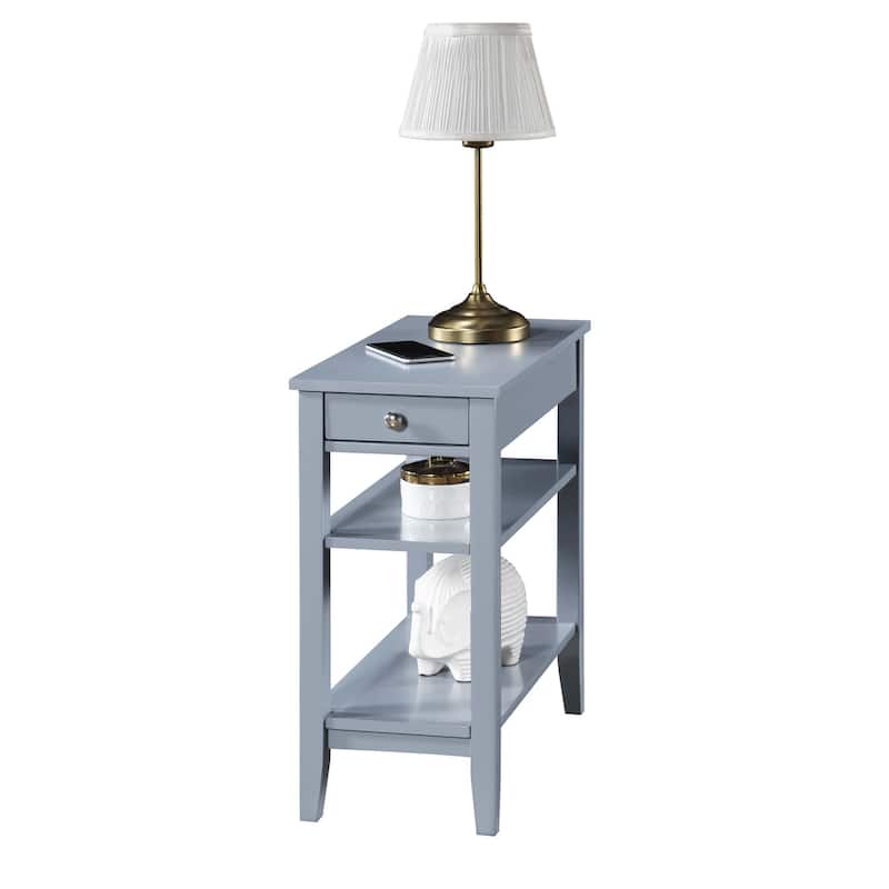 Convenience Concepts American Heritage 1 Drawer Chairside End Table with Shelves