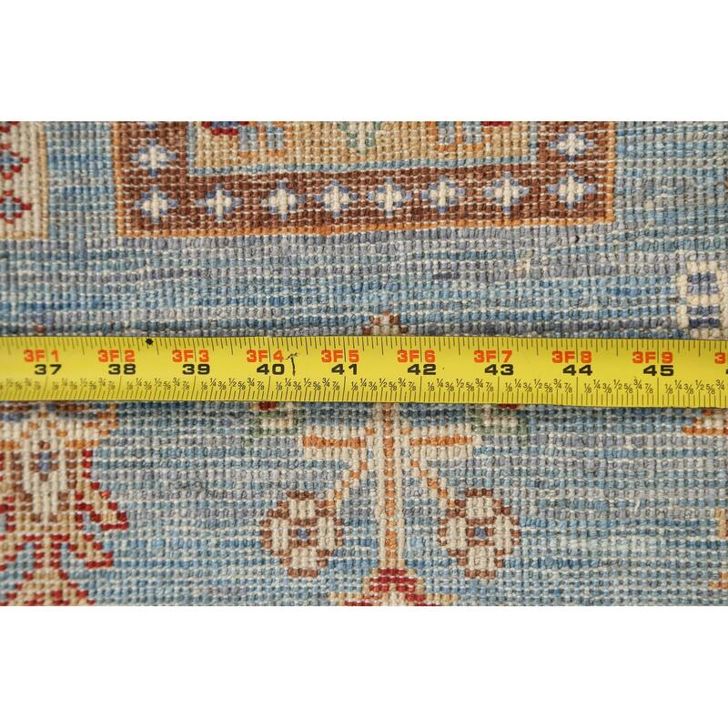 Traditional Garden Design Kazak Oriental Wool Runner Rug Hand-knotted - 2'9" x 10'5"