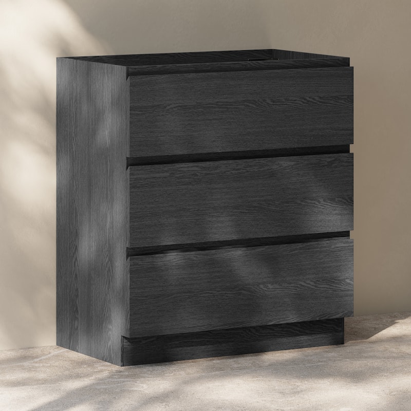 Liberte 30" Freestanding Bathroom Vanity Cabinet Without Top In Black Oak - 30