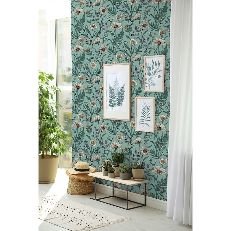 Fine Decor Arden Blue Wild Meadow Wallpaper