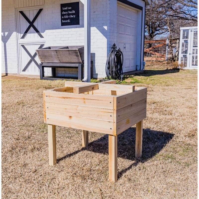 Zylina Riased Garden Planter w/ 4 Way Divider - 19 x 19 x 20
