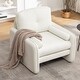 preview thumbnail 8 of 76, HOMYKA Oversized Accent Chair, Modern Sherpa Single Sofa with 2PCS Pillows White PU