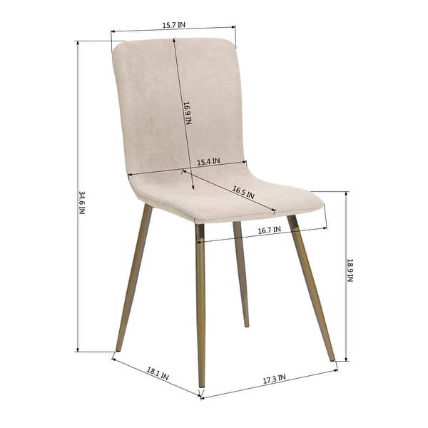 dimension image slide 4 of 5, Carson Carrington Upholstered Dining Chair Golden Leg (Set of 4)
