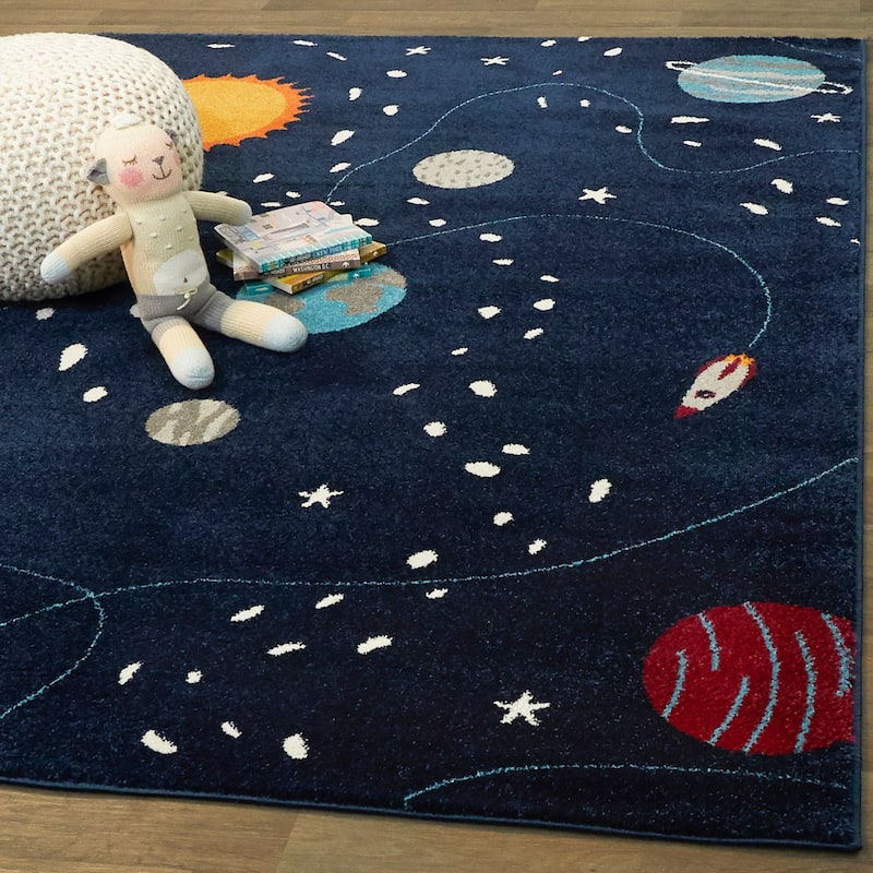 Mod-Tod Space Explorer Kids Area Rug - 7'10" x 10' - Rectangle