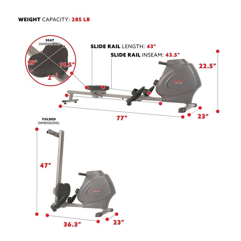 Sunny Health & Fitness Magnetic Rowing Machine Rower SF-RW5801