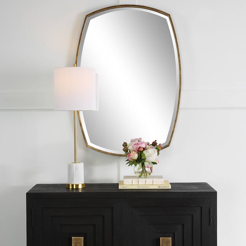 Uttermost Varenna Aged Gold Vanity Mirror - 27.13"W x 38.13"H x 1.88"D
