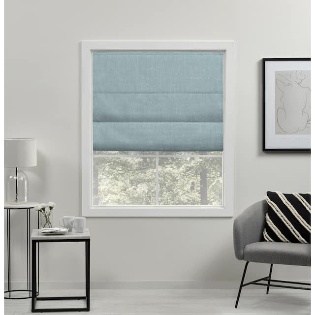 ATI Home Acadia Total Blackout Roman Shade - 27x64 - Aqua