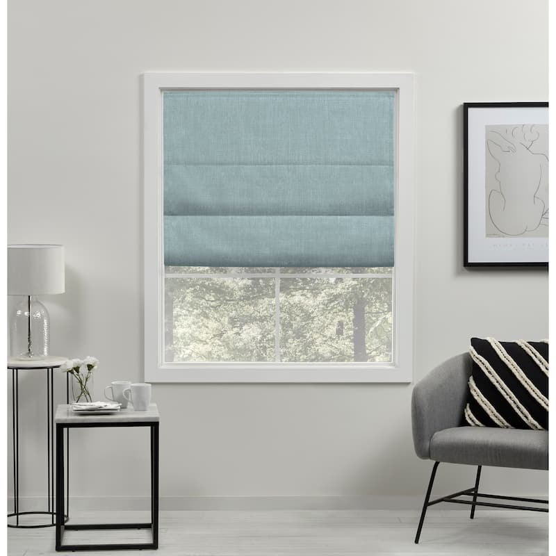 ATI Home Acadia Total Blackout Roman Shade - 23x64 - Aqua
