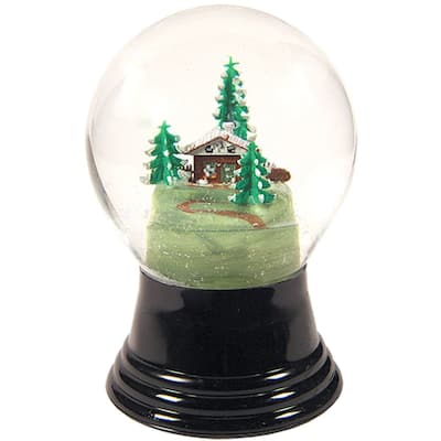 5" Perzy Medium Chalet with Tree Christmas Snow Globe