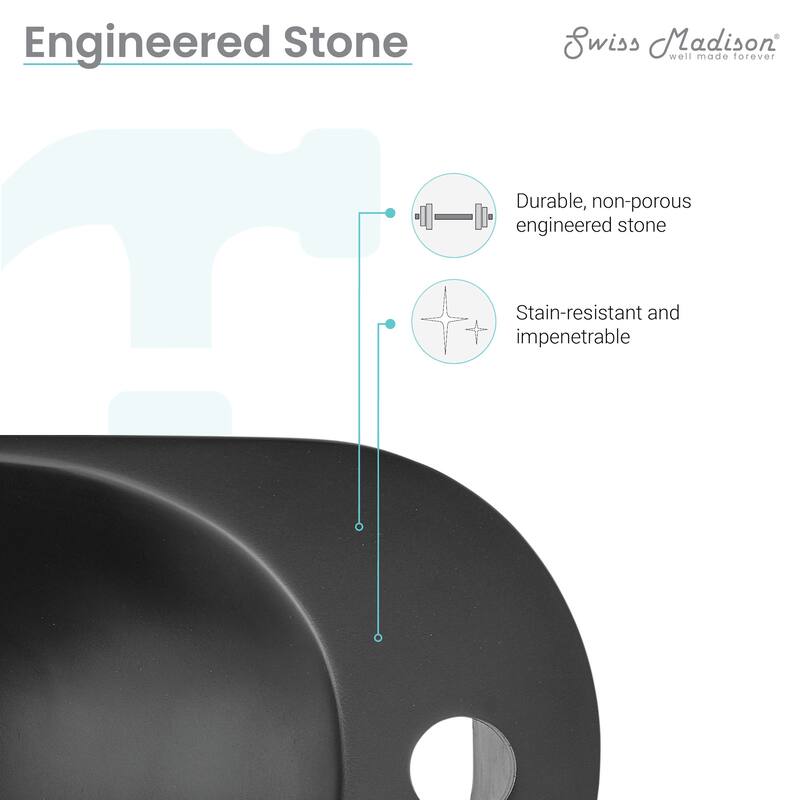 Swiss Madison SM-WS340 Terre 17-13/16" Circular Stone Composite Wall