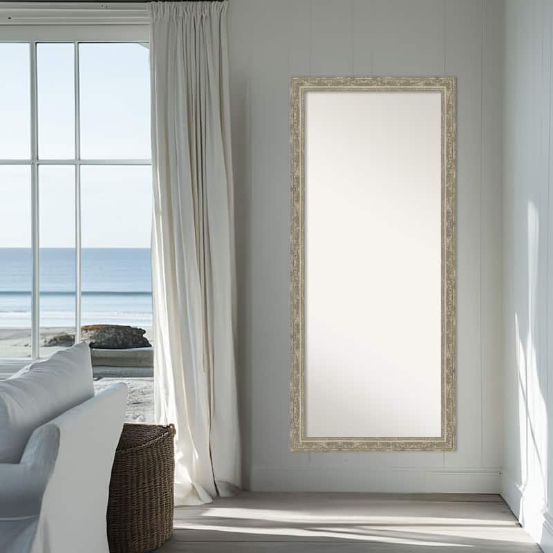 Filigree Non-Beveled Framed Full-Length Floor Leaner Mirror